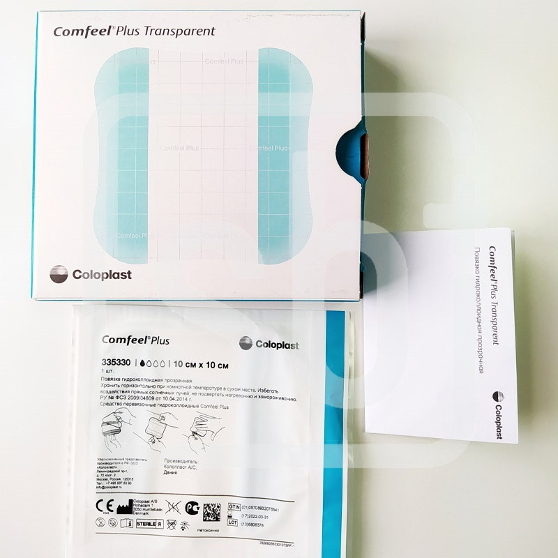 Повязка гидроколлоидная прозрачная Comfeel plus Transparent Dressing 10х10см арт 3533