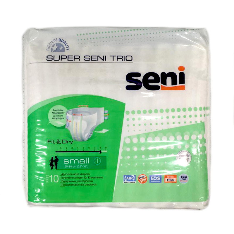 Подгузники для взрослых Super Seni Trio Small 1 (55-80см) 10шт