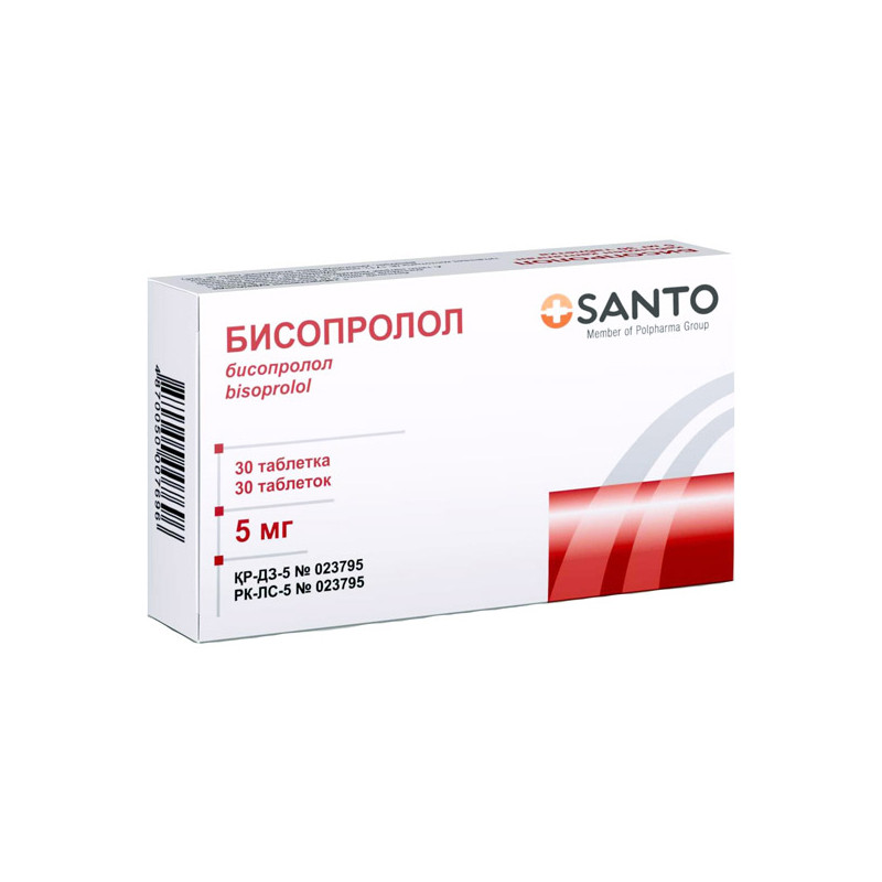 Бисопролол SANTO таблетки 5мг 30шт