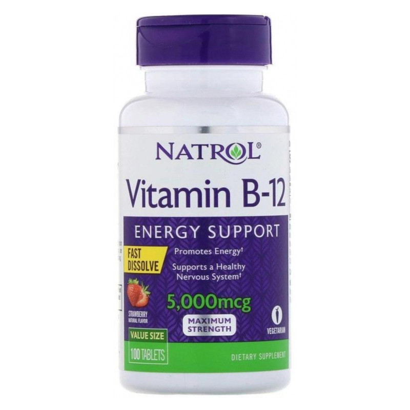 NATROL Витамин В12 5000мкг №100 Быстрорастворимых таблеток /6672