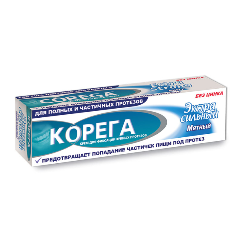 Крем для фиксации зубных протезов Корега Мятный вкус 40 г