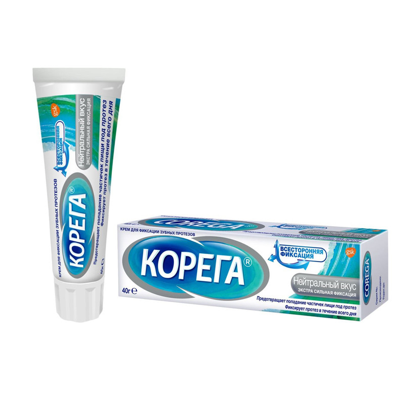 Крем для фиксации зубных протезов Корега Нейтральный вкус 40 г